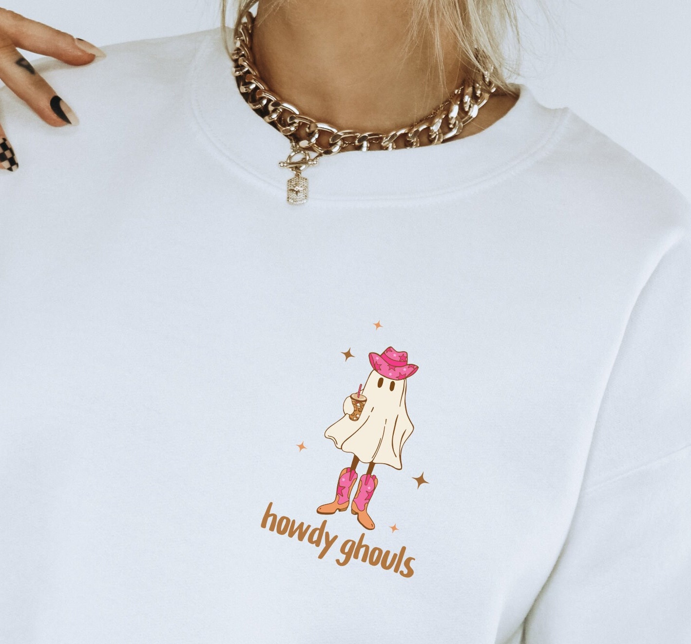 Howdy Ghouls, Wild West Halloween, Girly Pink Cowgirl Geist, Western Halloween Sweatshirt, Tis The Season Howdy Ghouls, Wild West Halloween, Girly Pink Cowgirl Geist, Western Halloween Sweatshirt, Tis The Season von LeisurelyMoments