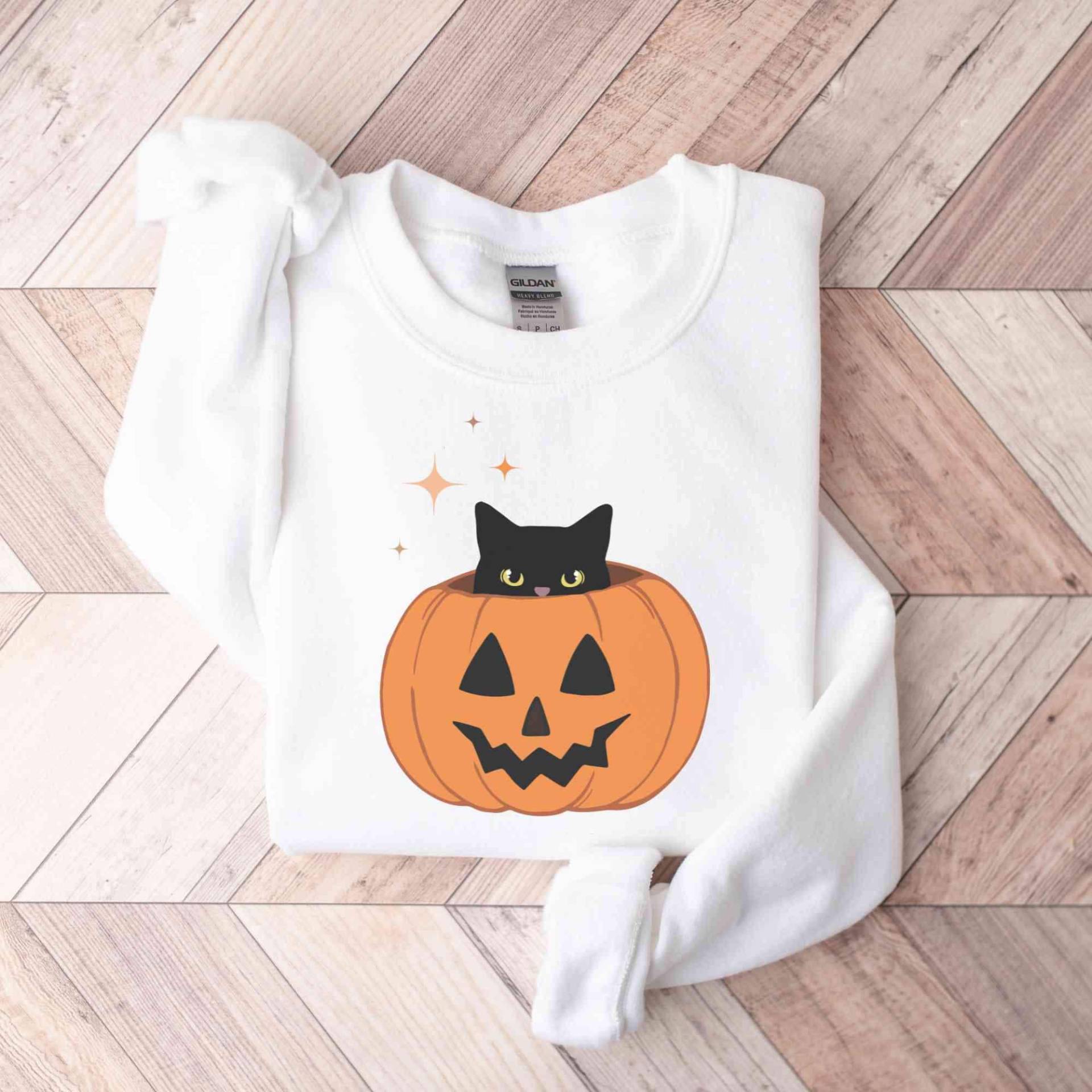 Katze Halloween Sweatshirt, Es Ist Herbst Yall Kürbis Saison Saison, Geschenke Pullover von LeisurelyMoments