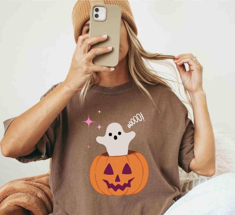 Süßes Geist-Halloween-Shirt, 3D-Halloween-Geist-Halloween-T-Shirt, Lustiges Gruseliges Sweatshirt, Geist-Merch, Gruselige Geschenke von LeisurelyMoments