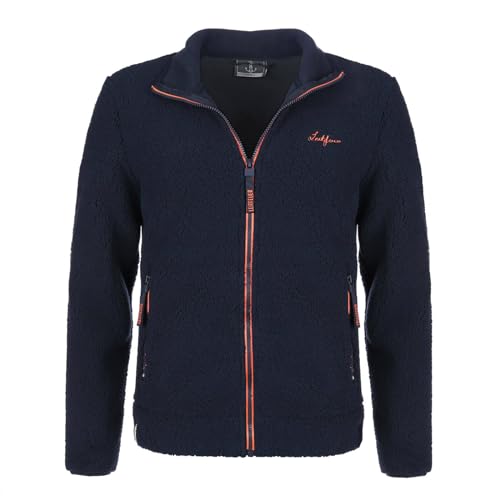 Leitfeuer Damen Fleecejacke mit Stehkragen - Jacke Berberfleece mit Reißverschlusstaschen in Dunkelblau Größe XXL von Leitfeuer