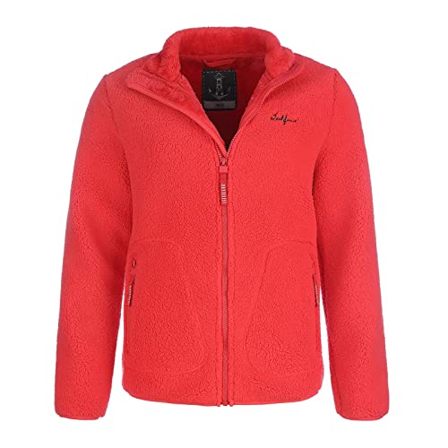 Leitfeuer Damen Fleecejacke mit Stehkragen - Strickjacke Sweatjacke mit Reißverschluss in Rot Größe 3XL von Leitfeuer