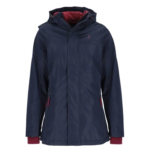 Leitfeuer Damen Funktionsjacke mit verstellbarer Kapuze - Outdoor-Jacke mit verschweißten Nähten in Dunkelblau Größe 44 von Leitfeuer