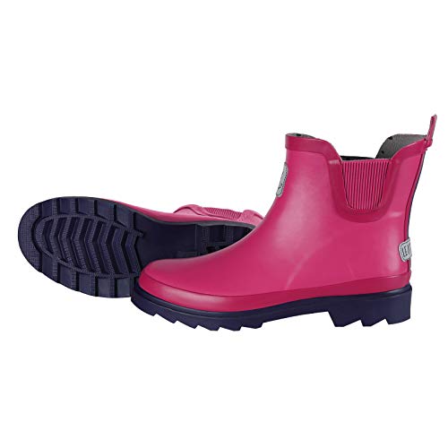 Leitfeuer Damen Gummistiefel Gummistiefelette halbhoch unifarben - Regenstiefel Chelsea Boot Gummi-Stiefelette in Pink Größe 36 von Leitfeuer