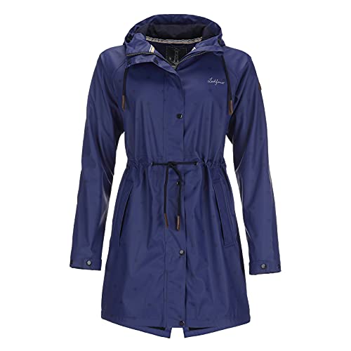 Leitfeuer Damen Regenmantel Regenjacke gepunktet - PU-Jacke Outdoorjacke mit Punkten wasserdicht winddicht in Royal Größe 42 von Leitfeuer
