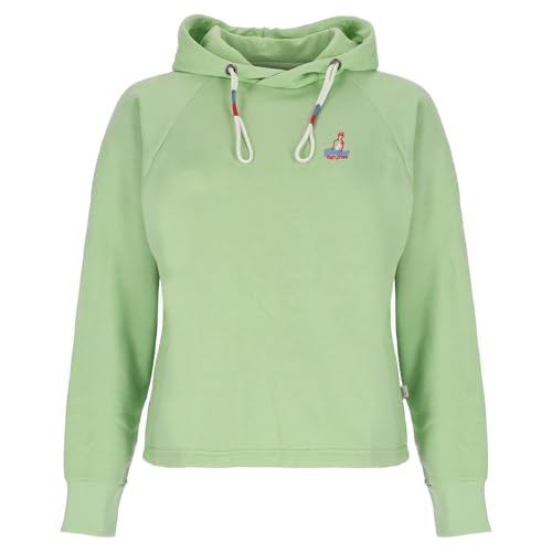 Leitfeuer Damen Sweathoody in Melange-Optik - Moderner Kapuzenpullover mit Kleiner Stickerei in Lime Größe XL von Leitfeuer