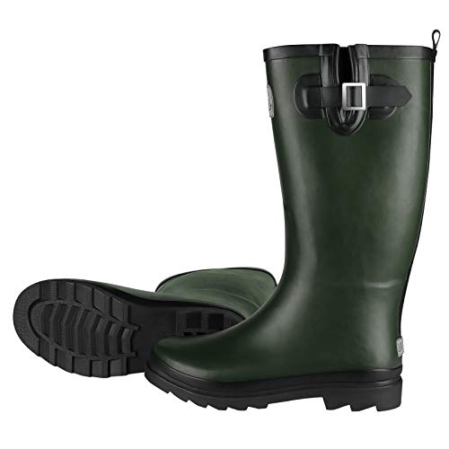 Leitfeuer Herren Gummistiefel unifarben - Regenstiefel Stiefel Boots wasserdicht in Oliv Größe 44 von Leitfeuer