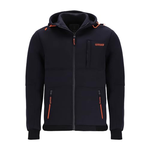 Leitfeuer Herren Scubajacke Unifarben mit Kapuze - Modische Kapuzenjacke mit Reißverschlusstaschen in Navy Größe L Leitfeuer Herren Scubajacke Unifarben mit Kapuze - Modische Kapuzenjacke mit Reißverschlusstaschen in Navy Größe L von Leitfeuer