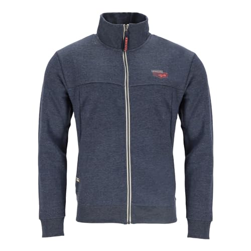 Leitfeuer Herren Sweatjacke mit Stehkragen - Modische Jacke mit Frontreißverschluss in Navy Größe L von Leitfeuer