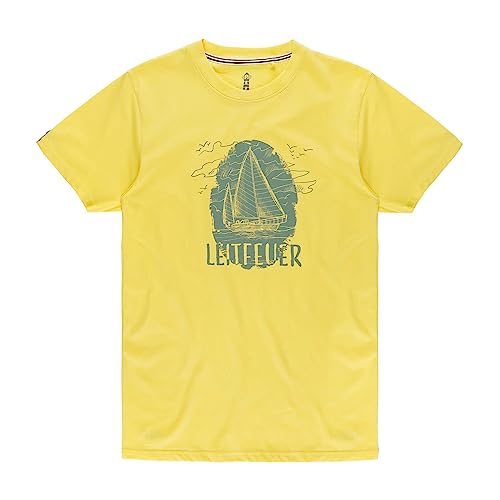 Leitfeuer Herren T-Shirt mit Front-Print Segelschiff - Sommershirt mit Rundhalsausschnitt in Gelb Größe XXL von Leitfeuer