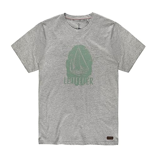 Leitfeuer Herren T-Shirt mit Front-Print Segelschiff - Sommershirt mit Rundhalsausschnitt in Hellgrau Größe XXL von Leitfeuer