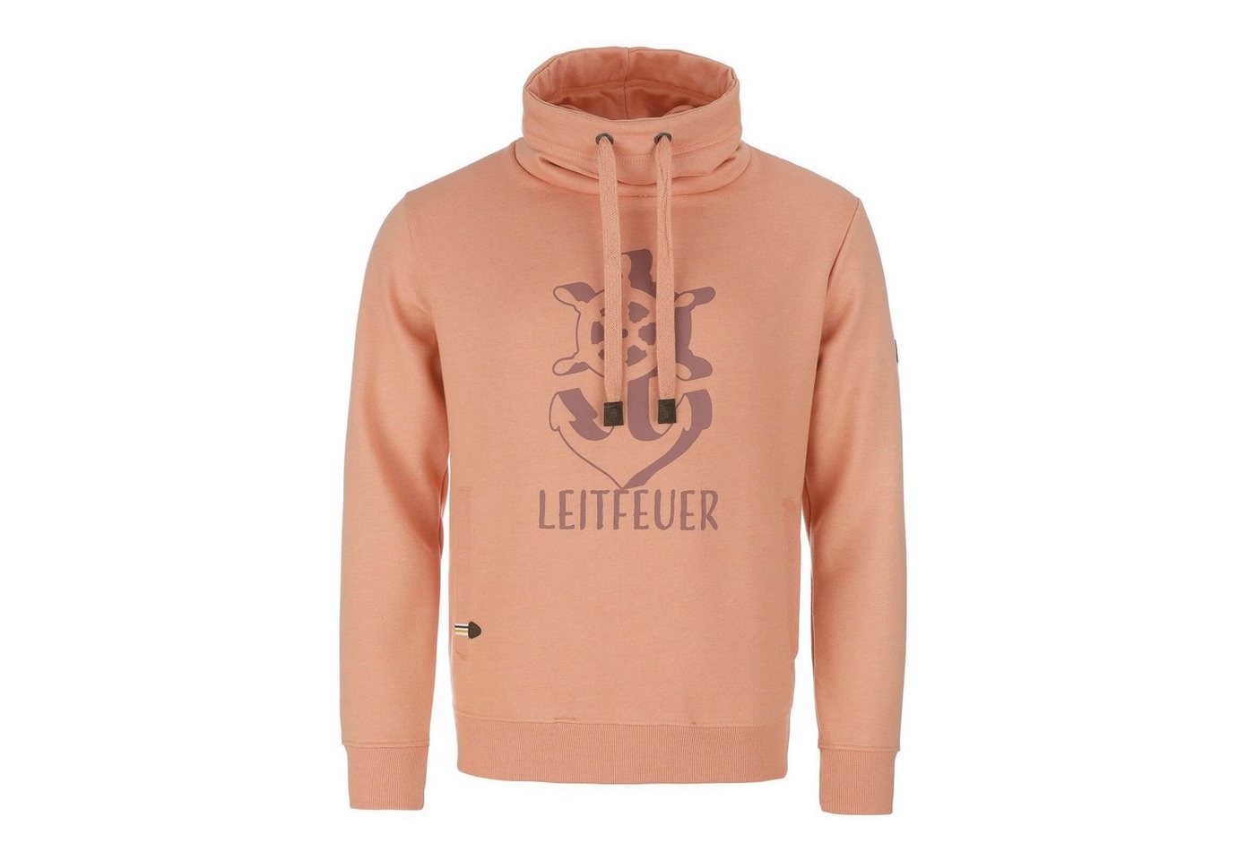 Leitfeuer Kapuzenpullover Herren Pullover mit Schalkragen - Pulli mit Front-Print und Taschen von Leitfeuer