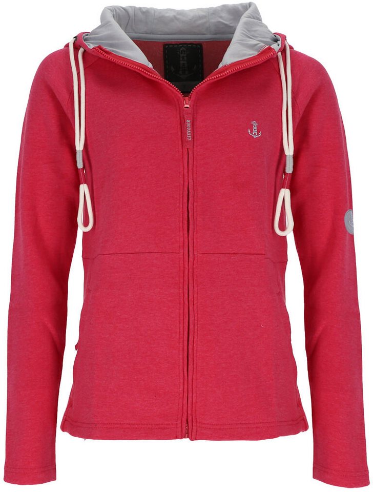 Leitfeuer Kapuzensweatjacke Damen Kapuzenjacke in Melange-Optik mit Reißverschluss-Taschen von Leitfeuer