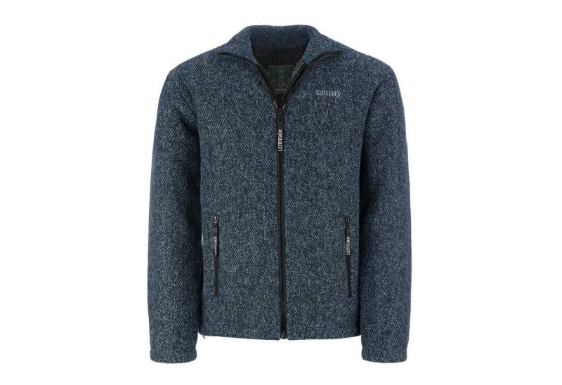Leitfeuer Strickfleecejacke Herren Fleecejacke Melange - Strickjacke mit Reißverschluss von Leitfeuer