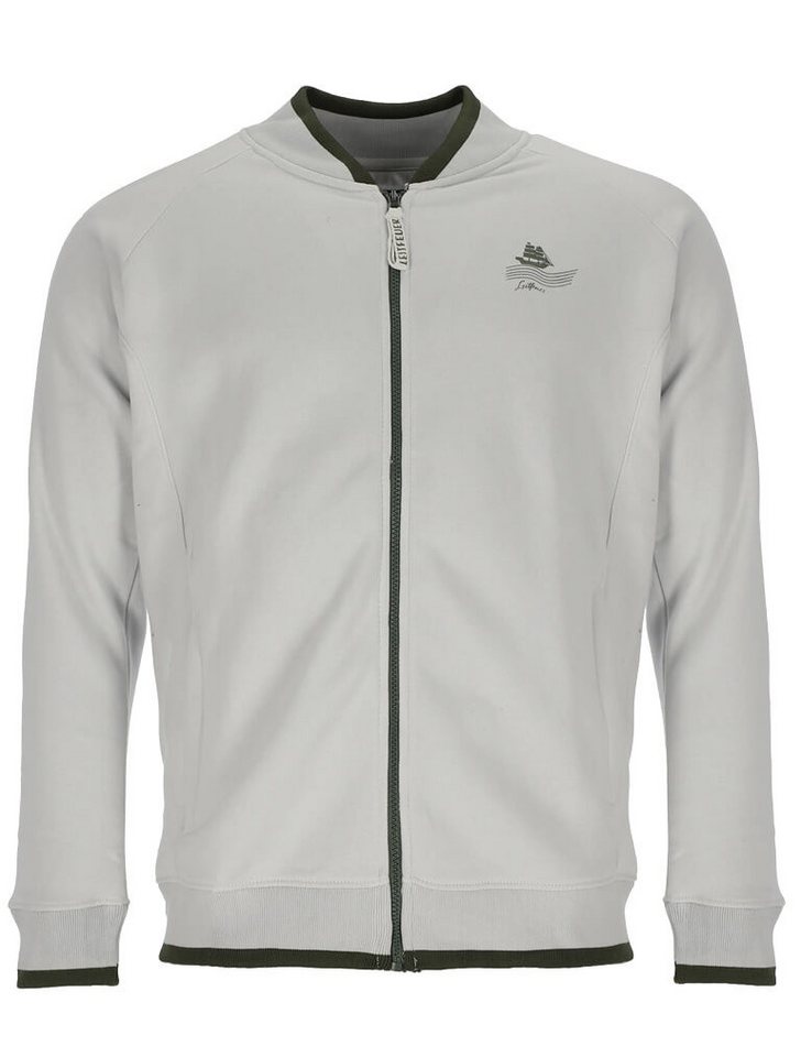 Leitfeuer Sweatjacke Herren Jacke mit Stehkragen und modischen Streifen-Absetzungen von Leitfeuer