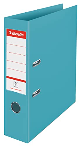 Esselte A4-Ordner PP, 500 Blatt Kapazität, 75 mm Rückenbreite, leichter und langlebiger A4-Ordner für Zuhause/Büro, zur Schreibtischorganisation, Colour'Breeze Serie, Blau, 626212 von Esselte