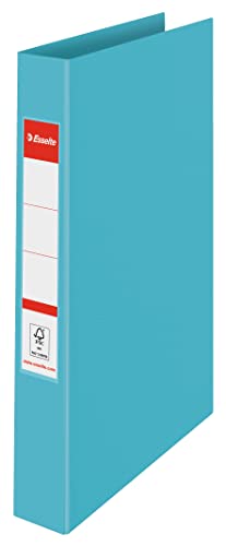 Leitz Esselte Ringordner, 190 Blatt Kapazität, 42 mm Rückenbreite, A4-Ordner mit 2 Ringen und festem Einband, für Zuhause/Büro, zur Schreibtischorganisation, Colour'Breeze Serie, Blau, 626497 von Leitz