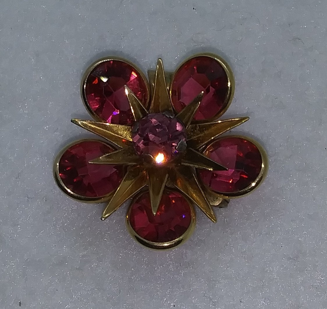 Vintage 12 K Gold Gefüllt Rosa Quarz Anhänger, Brosche Cr Co. Schmuck von LeizJewelsVintage
