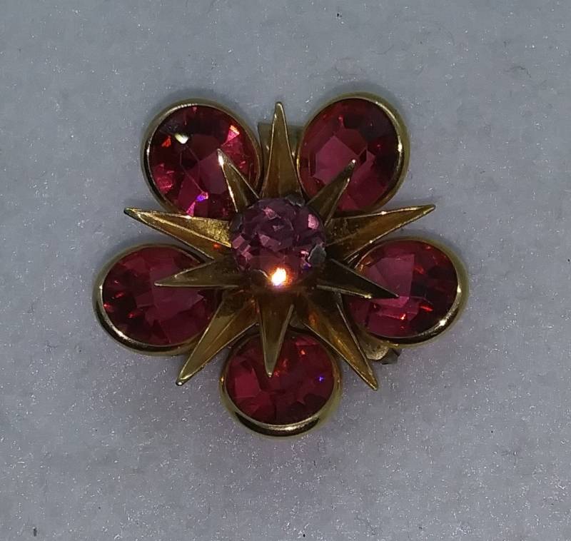Vintage 12 K Gold Gefüllt Rosa Quarz Anhänger, Brosche Cr Co. Schmuck von LeizJewelsVintage