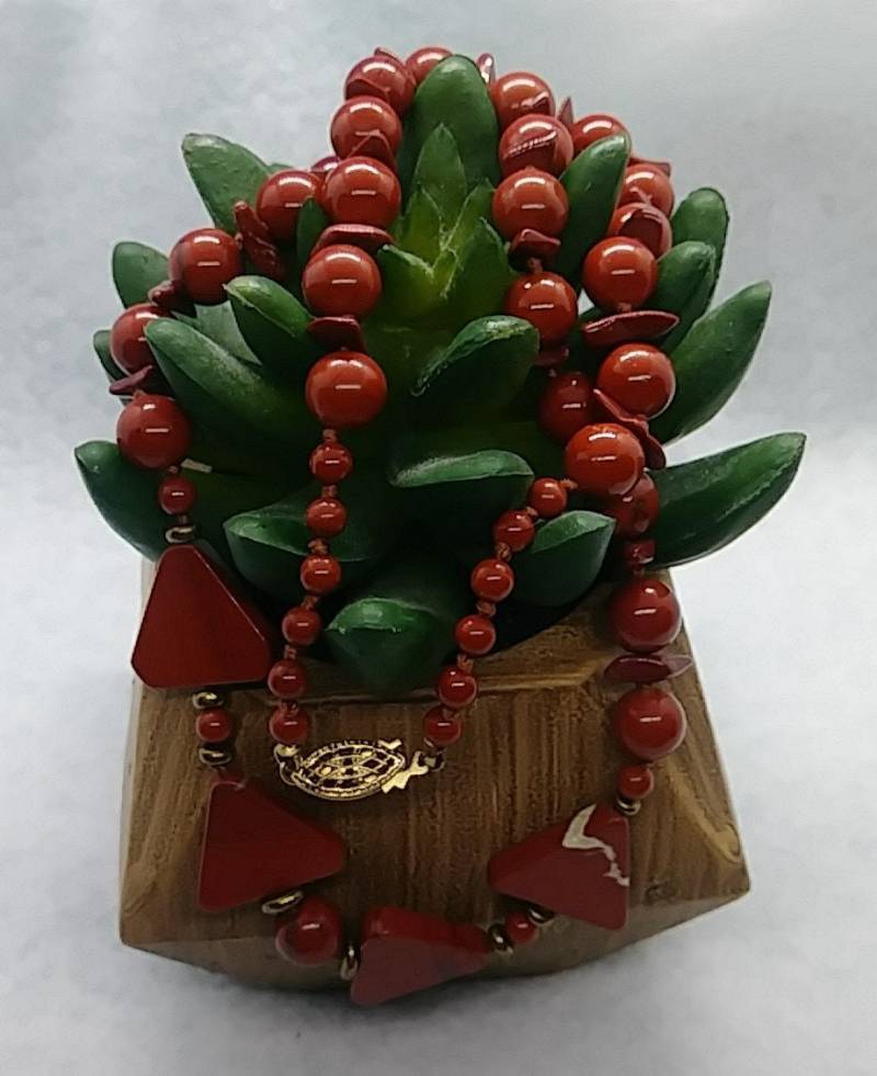 Vintage Schmuck 14 K Gold Gf Rot Jaspis Strang Halskette von LeizJewelsVintage