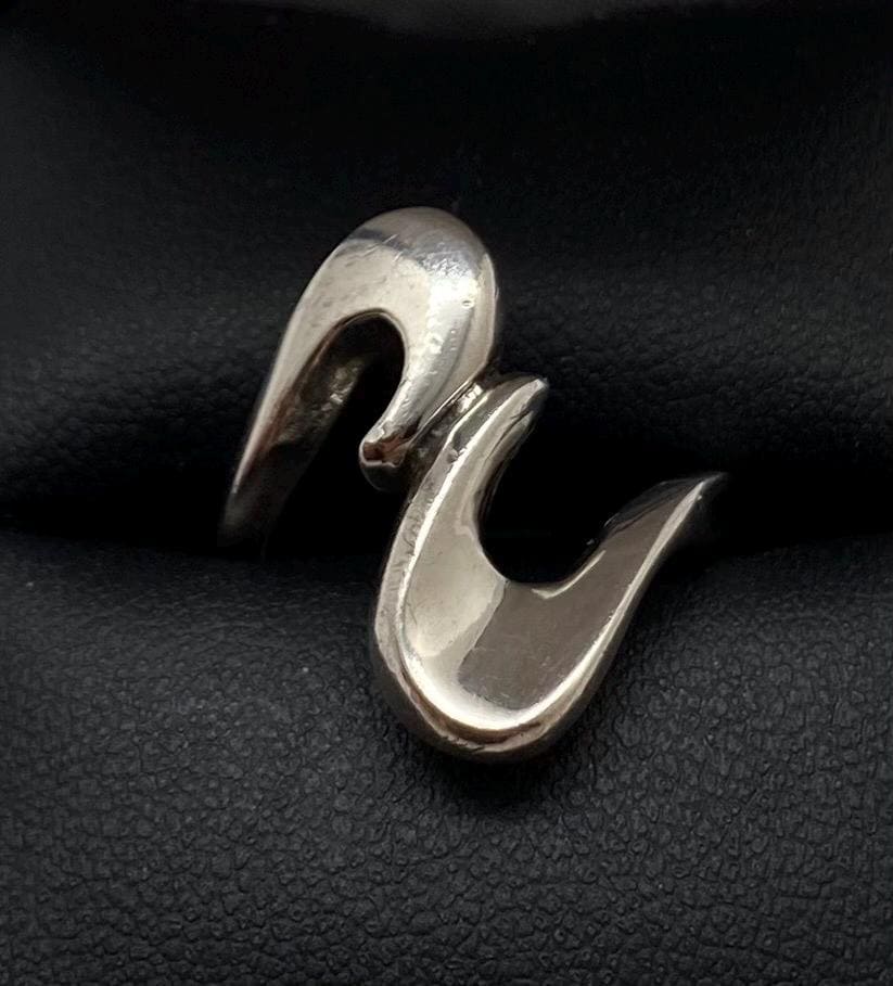 Vintage Schmuck Sterling Silber Modernist Ring Größe 5, 75 von LeizJewelsVintage