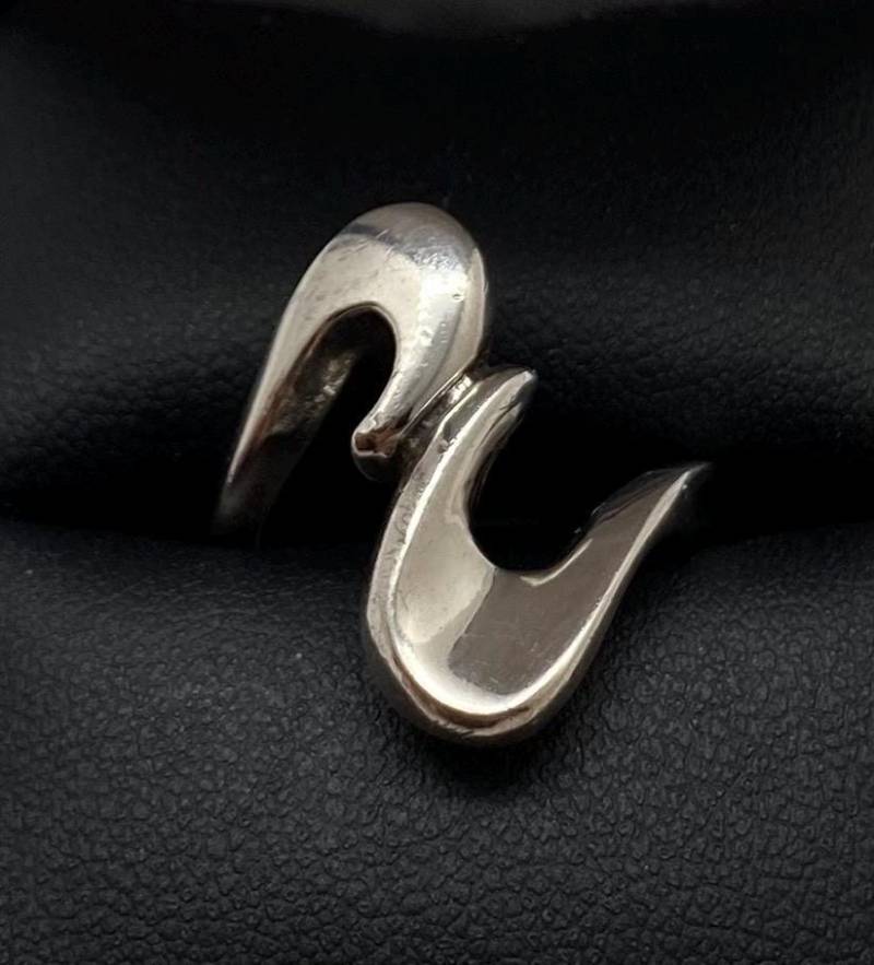 Vintage Schmuck Sterling Silber Modernist Ring Größe 5, 75 von LeizJewelsVintage