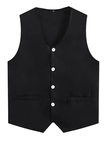 Lejafay Herren Und Damen Anzug Westen Arbeitsweste Uniform Weste Für Supermarkt Mitarbeiter Und Freiwillige Größen M Bis 3XL Schwarz L von Lejafay