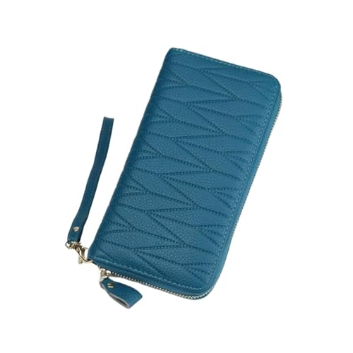 Lejdi 7,9-Zoll-Handtaschen, Geldbörsen, Geldklammern for Damen, Kartenetuis aus echtem Leder, Geldbörsen, Geldblocker, Geld-Organizer(Blue) von Lejdi