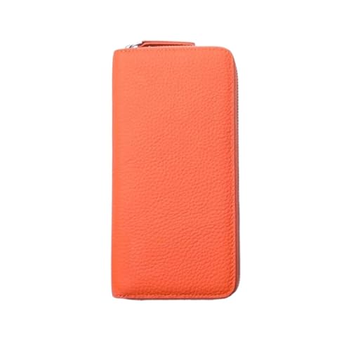 Lejdi 8-Zoll-Geld-Organizer for Damen, Rindsleder, Geldbörsen, Geldklammern, Kartenetuis aus echtem Leder, Handtaschen(Orange) von Lejdi