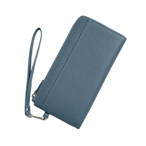 Lejdi 8-Zoll-Geld-Organizer for Damen, echtes Leder, Lange Geldklammern, Geldbörsen, Handtaschen, Kartenetuis(Blue) von Lejdi