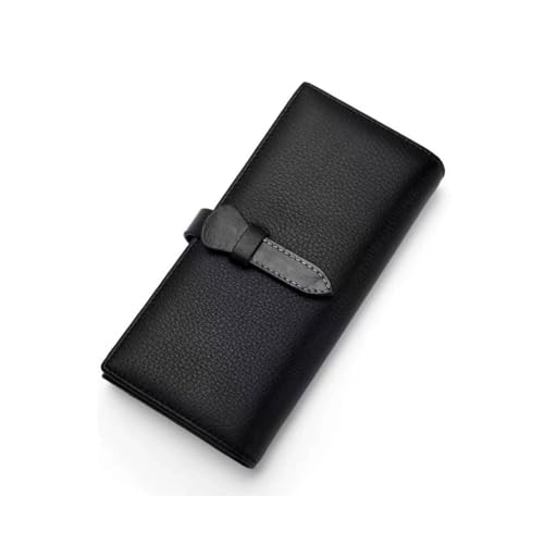 Lejdi Business-Geldbörsen for Damen, Geld-Organizer, Geldscheinklammern, Kartenetuis, Geldbörse, echtes Leder (Color : Black) von Lejdi