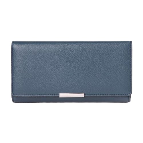 Lejdi Business Handtaschen for Damen Geldbörsen Echtleder Geldklammern Geldbörsen Abendtaschen Kartenetuis(Blue) von Lejdi