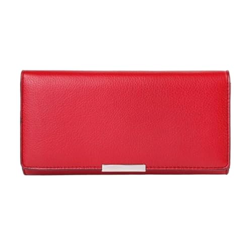 Lejdi Business Handtaschen for Damen Geldbörsen Echtleder Geldklammern Geldbörsen Abendtaschen Kartenetuis(Red) von Lejdi