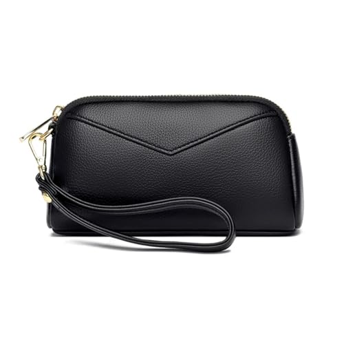 Lejdi Damen-Abendtaschen, Geldklammern, Kartenetuis, echtes Leder, Business-Geldbörsen, Handtaschen, Geldbörsen (Color : Black) von Lejdi