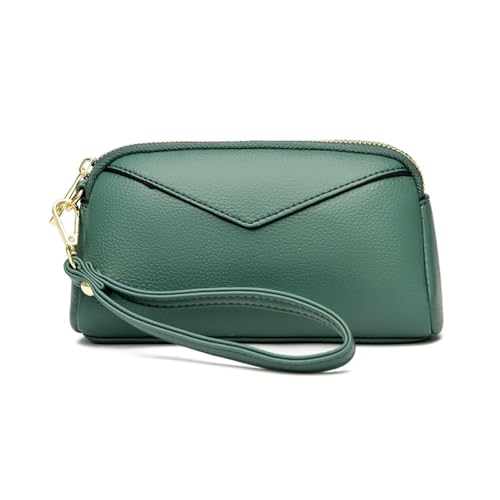 Lejdi Damen-Abendtaschen, Geldklammern, Kartenetuis, echtes Leder, Business-Geldbörsen, Handtaschen, Geldbörsen (Color : Green) von Lejdi