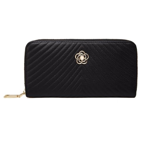 Lejdi Damen-Business-Geldbörsen, Handtaschen, Abendtaschen, echtes Leder, Geldscheinklammern, Münzbörsen, Kartenetuis, 19,1 cm (Color : Black) von Lejdi