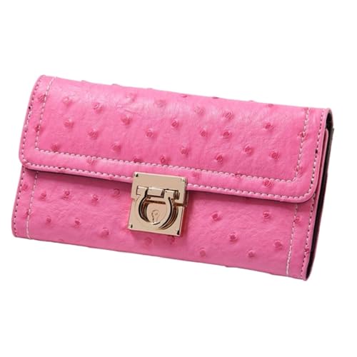 Lejdi Damen-Business-Geldbörsen, Rindsleder-Handtaschen, Geldbörsen, echtes Leder, Geldscheinklammern, 19,1 cm (Color : Pink) von Lejdi