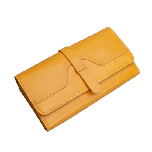 Lejdi Damen-Business-Geldbörsen aus echtem Leder, Geldscheinklammern, Münzgeldbörsen, Kartenetuis, Handtaschen, Abendtaschen (Color : Yellow) von Lejdi