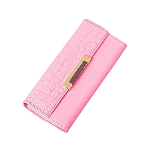 Lejdi Damen-Business-Geldbörsen aus echtem Leder, Geldscheinklammern, Münzgeldbörsen, Kartenetuis, Handtaschen (Color : Pink) von Lejdi