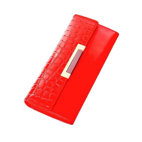 Lejdi Damen-Business-Geldbörsen aus echtem Leder, Geldscheinklammern, Münzgeldbörsen, Kartenetuis, Handtaschen (Color : Red) von Lejdi