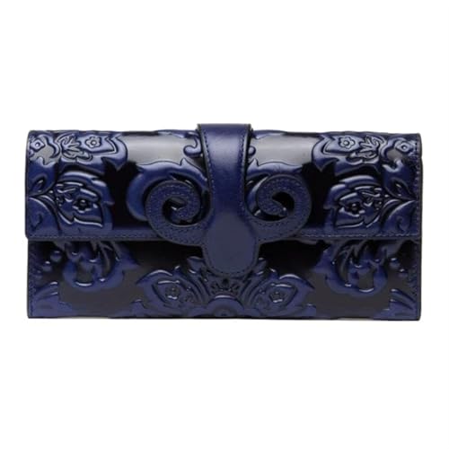 Lejdi Damen Business Geldklammern Geldbörsen Kartenetuis Geldbörsen for Frauen Hochzeit Abendhandtaschen aus echtem Leder(Blue) von Lejdi