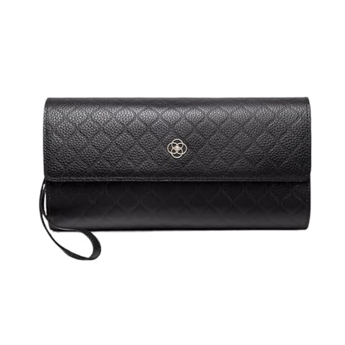 Lejdi Damen Business-Handtaschen, Geldscheinklammern, Geldbörsen, echtes Leder, Kartenetuis, Abendtaschen, Umhängetaschen (Color : Black) von Lejdi