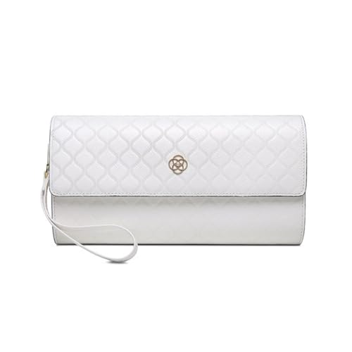 Lejdi Damen Business-Handtaschen, Geldscheinklammern, Geldbörsen, echtes Leder, Kartenetuis, Abendtaschen, Umhängetaschen (Color : White) von Lejdi