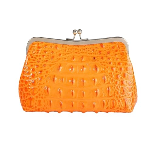 Lejdi Damen-Geldbörsen, Abendtaschen, Geldbörsen, Geldklammern aus echtem Leder, Handtaschen aus Rindsleder, lässiger Tagesrucksack, Umhängetaschen (Color : Orange) von Lejdi