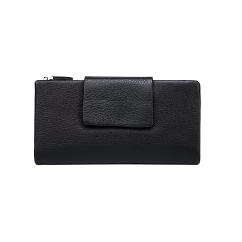 Lejdi Damen-Geldbörsen, Geldklammern, echtes Leder, Business-Geldbörsen, Block-Geldbörse, Geld-Organizer, Abendtaschen, Geldbörse (Color : Black) von Lejdi