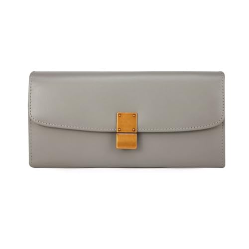 Lejdi Damen-Geldbörsen, Geldklammern, echtes Leder, Business-Geldbörsen, Block-Geldbörse, Geld-Organizer, Abendtaschen (Color : Gray) von Lejdi