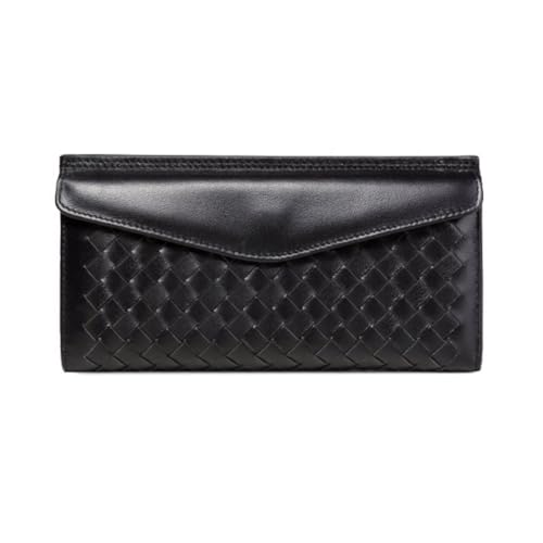 Lejdi Damen-Geldbörsen, Geldscheinklammern, echtes Leder, Geldbörsen, Kartenetuis, Handtaschen aus Schaffell, Geld-Organizer (Color : Black) von Lejdi