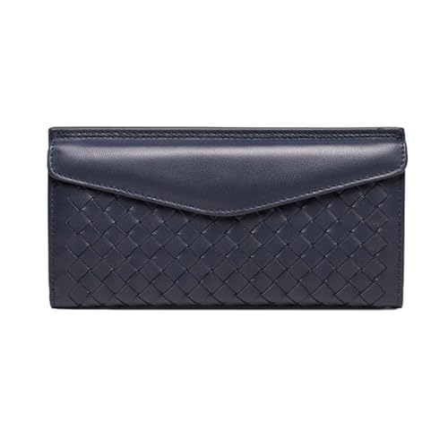 Lejdi Damen-Geldbörsen, Geldscheinklammern, echtes Leder, Geldbörsen, Kartenetuis, Handtaschen aus Schaffell, Geld-Organizer (Color : Blue) von Lejdi