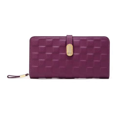 Lejdi Damen-Geldbörsen, Handtaschen, Abendtaschen, echtes Leder, Geldscheinklammern, Münzbörsen, Kartenetuis, Geld-Organizer (Color : Purple) von Lejdi