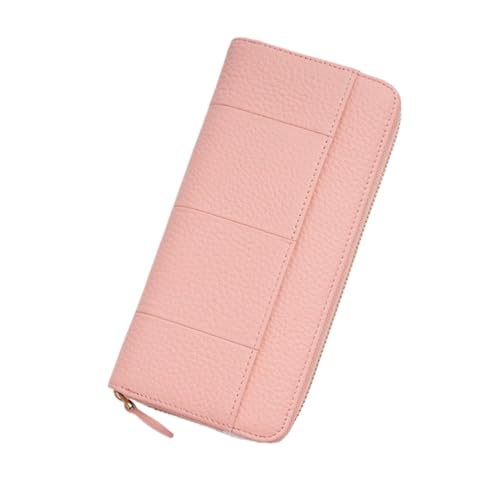 Lejdi Damen-Geldbörsen aus echtem Leder, Lange Geldscheinklammern, Geldorganisatoren, Geldbörsen, Kartenetuis, Handtaschen, blockierende Geldbörse (Color : Pink) von Lejdi