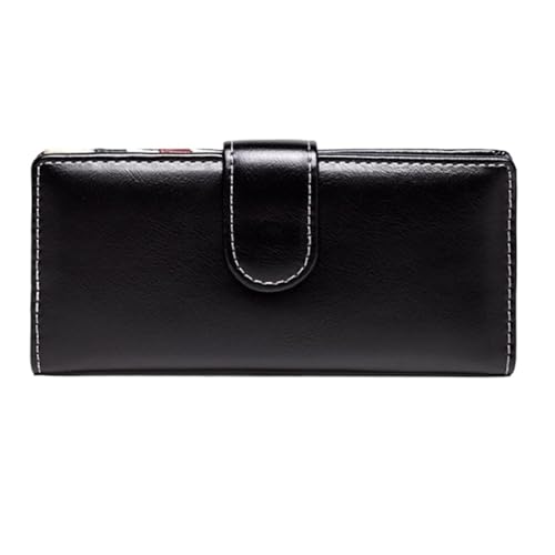 Lejdi Damen-Geldklammern, Geldbörsen, Geldbörsen, Kartenetuis aus Rindsleder, Handtaschen aus echtem Leder (Color : Black) von Lejdi